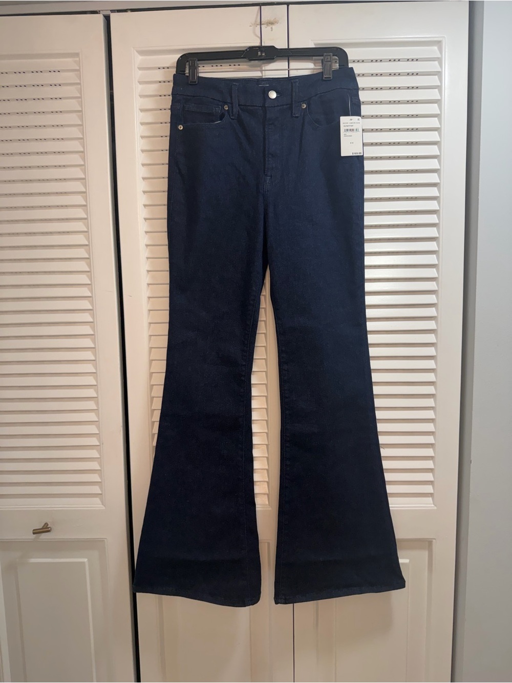 Good American Navy Flared High-Rise Jeans